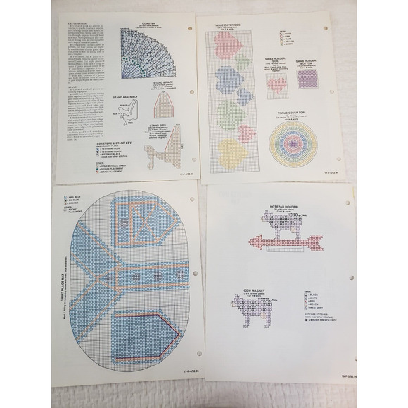 (J5) 1992 Annie's Attic Plastic Canvas Pattern Home Decor Lot of 7 - Picture 3 of 6